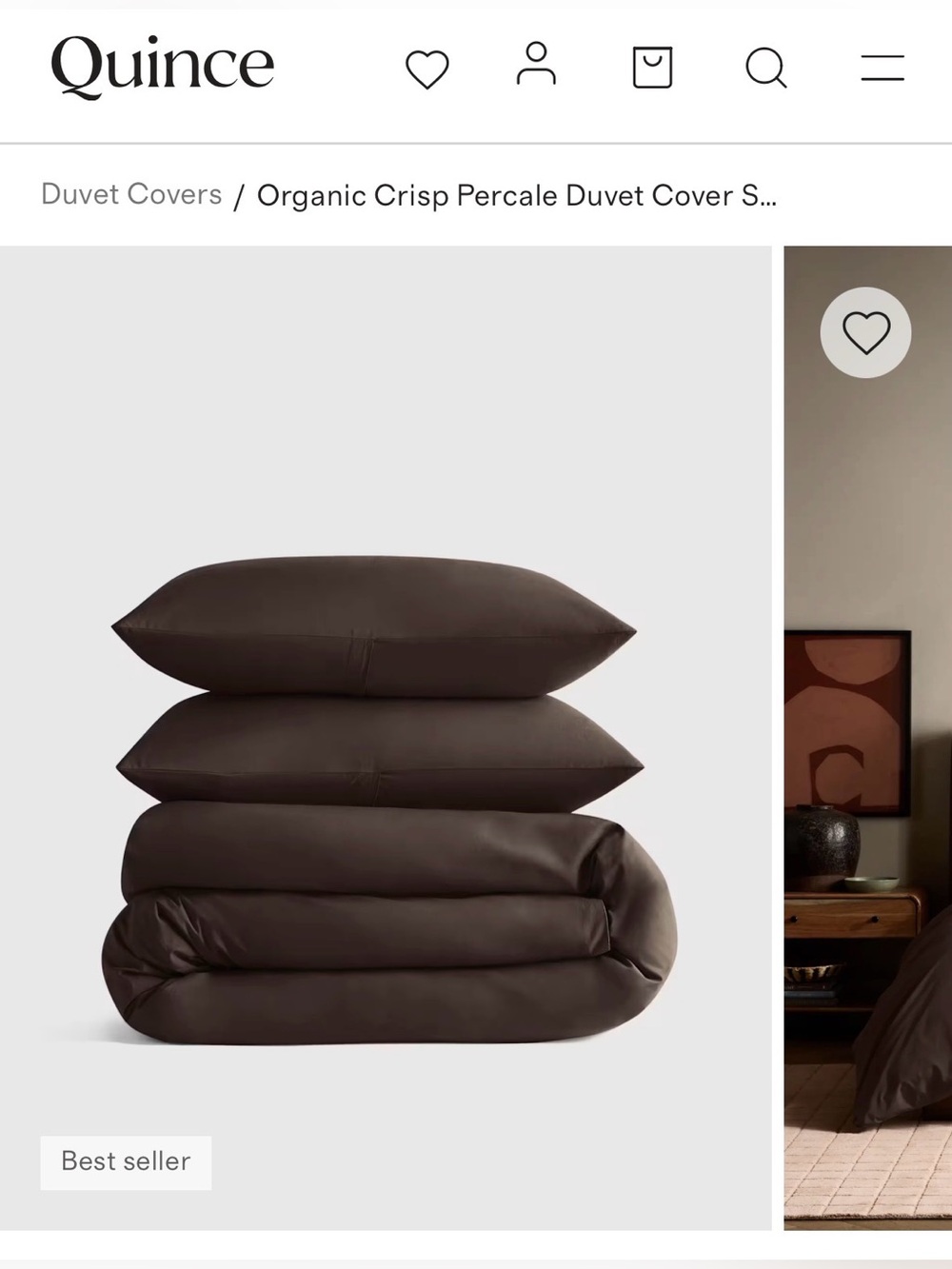 Quince Classic Organic Percale Duvet Cover Set
